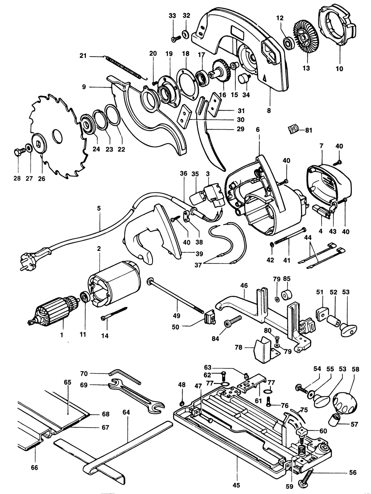 Vue éclatée DeWalt MH165 Type 1-2-3 - planche 1