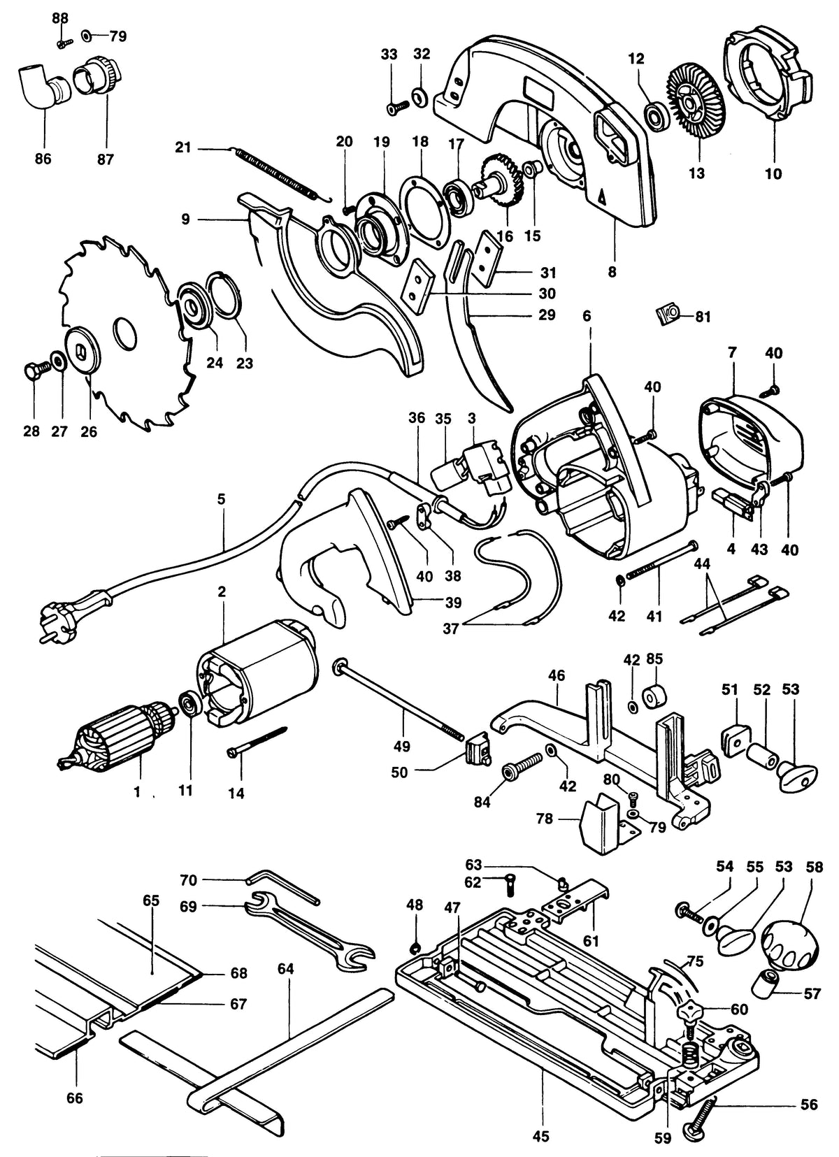 Vue éclatée DeWalt MH165 Type 4 - planche 1