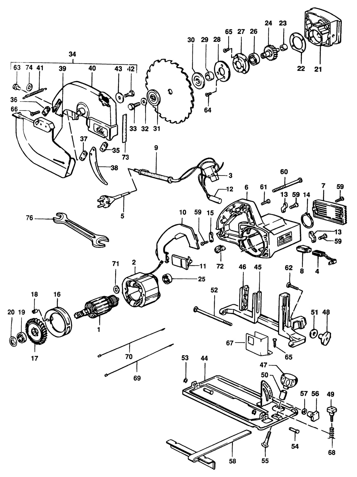 Vue éclatée DeWalt MH182 Type 1 - planche 1
