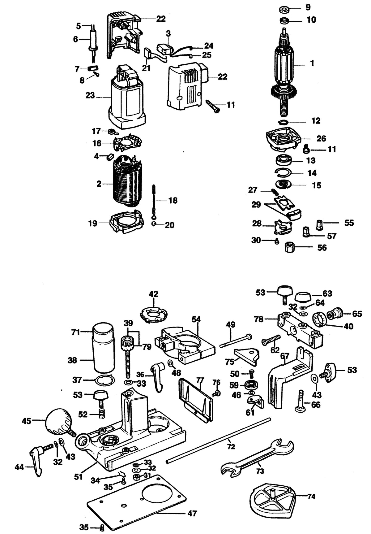 Vue éclatée DeWalt MKF267 Type 1 - planche 1