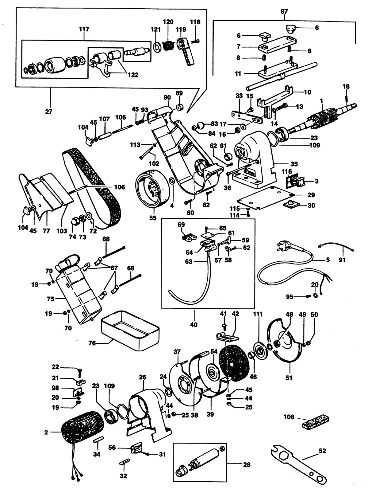 Vue éclatée DeWalt MWA61D Type 1 - planche 1