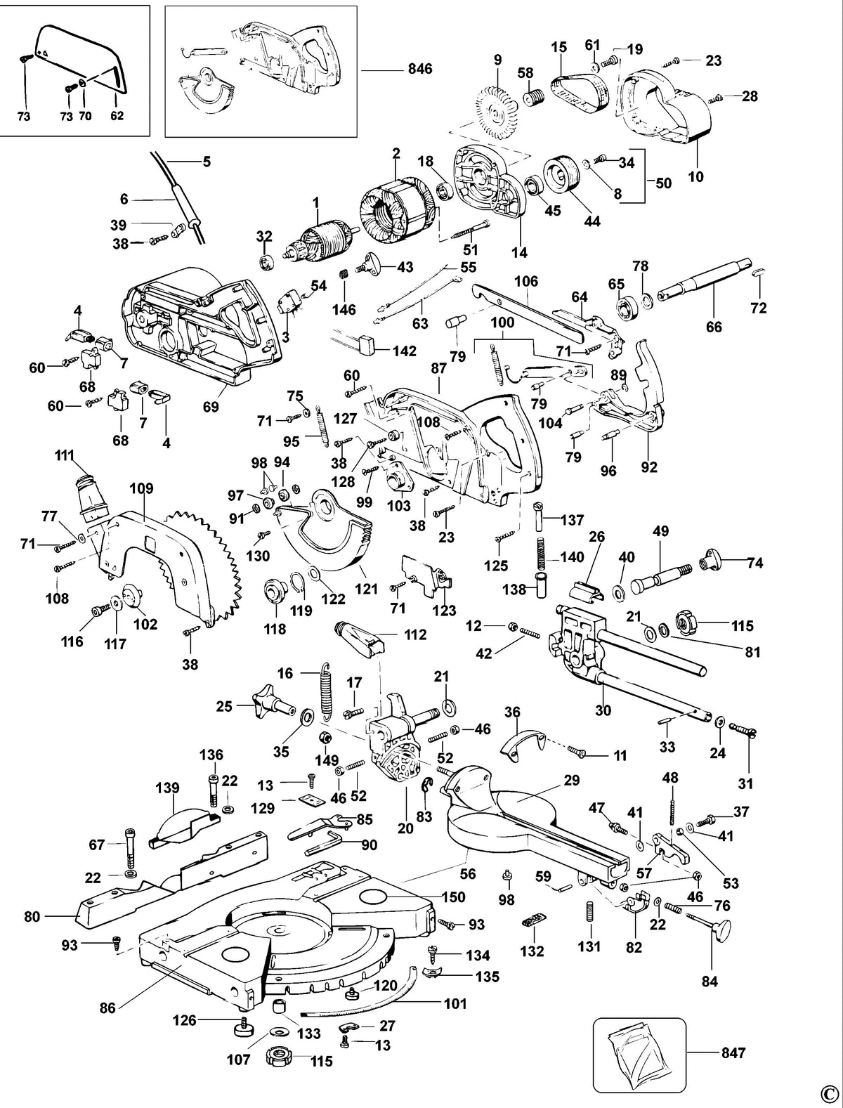 Vue éclatée DeWalt PS174 Type 3 - planche 1