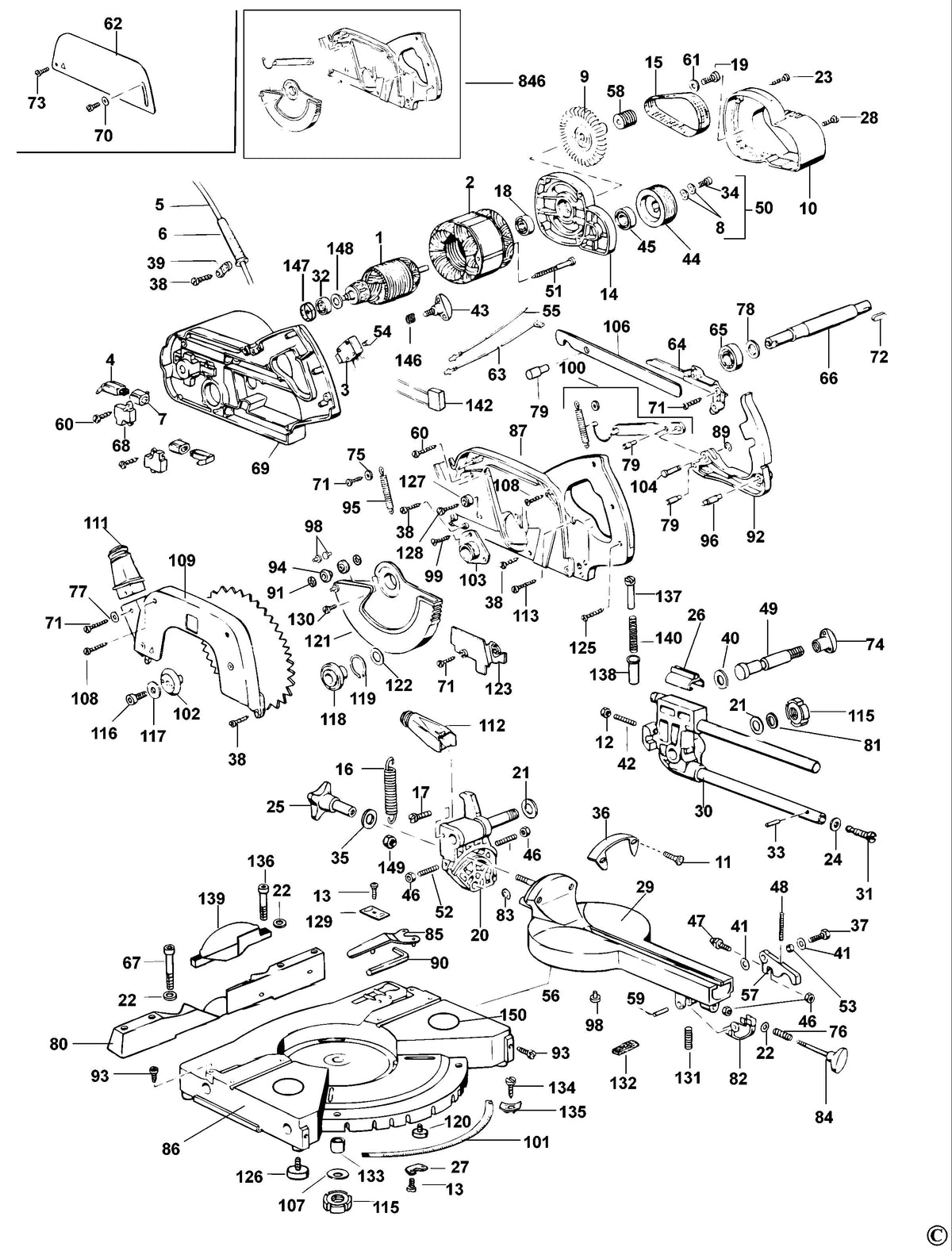 Vue éclatée DeWalt PS174 Type 4 - planche 1