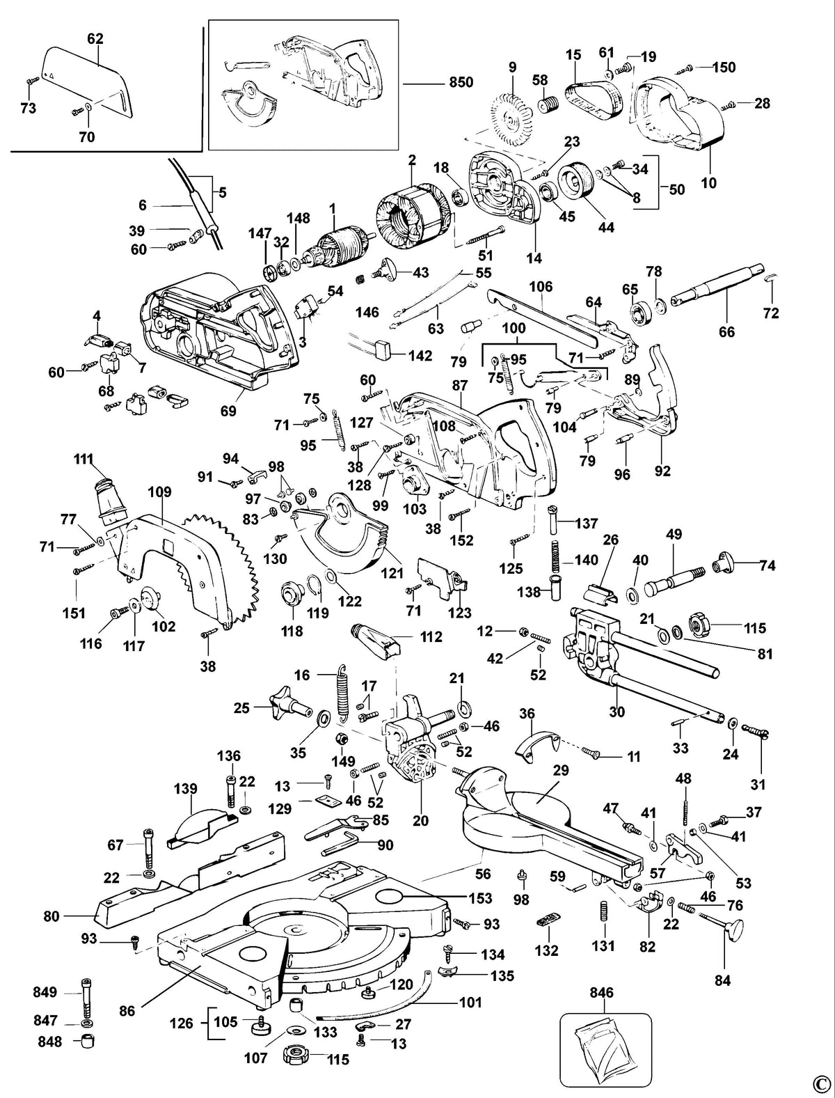 Vue éclatée DeWalt PS174 Type 5 - planche 1