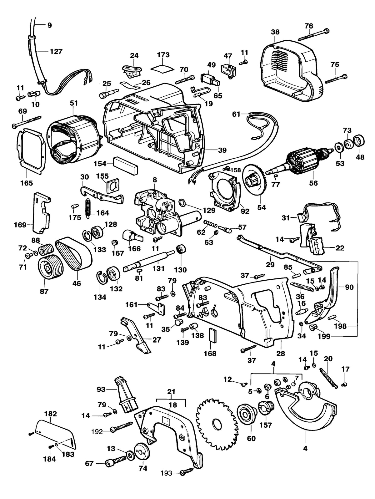 Vue éclatée DeWalt PS274 Type 1 - planche 1