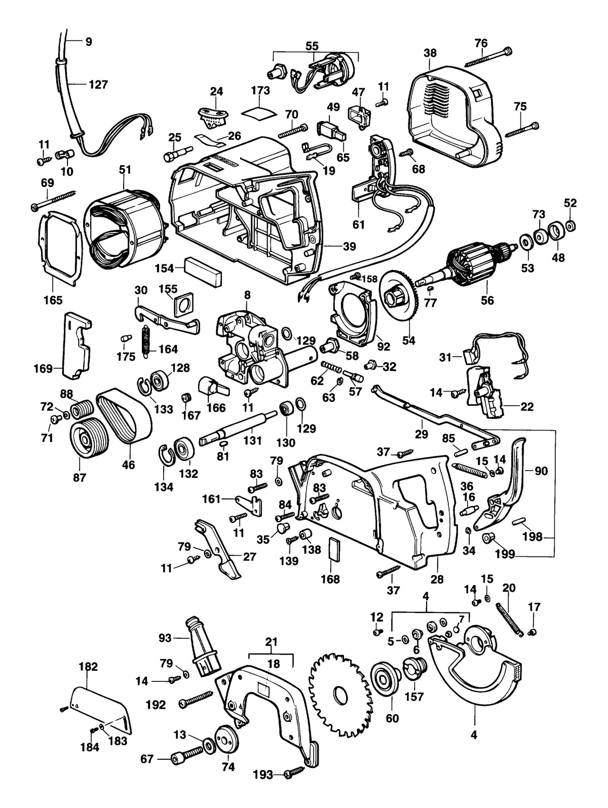 Vue éclatée DeWalt PS274E Type 1 - planche 1
