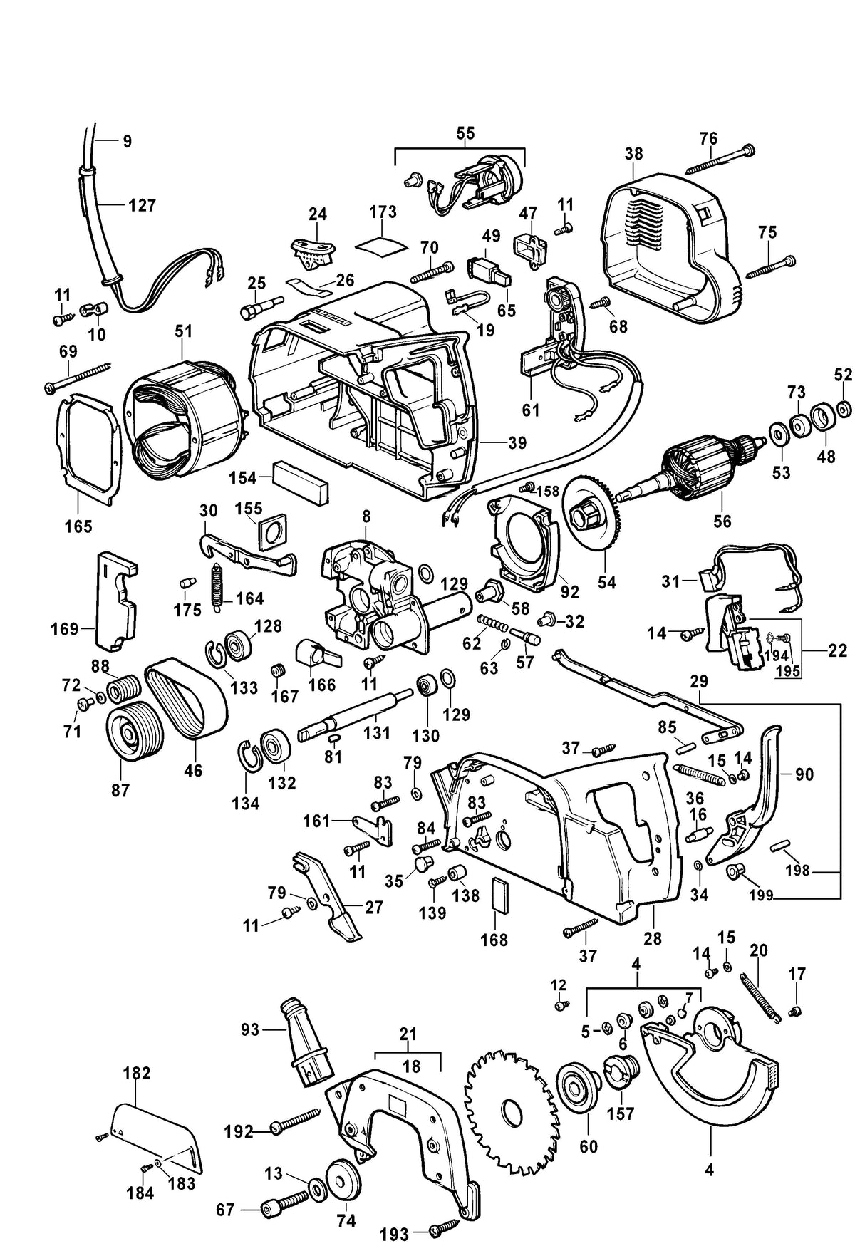 Vue éclatée DeWalt PS274E Type 2 - planche 1