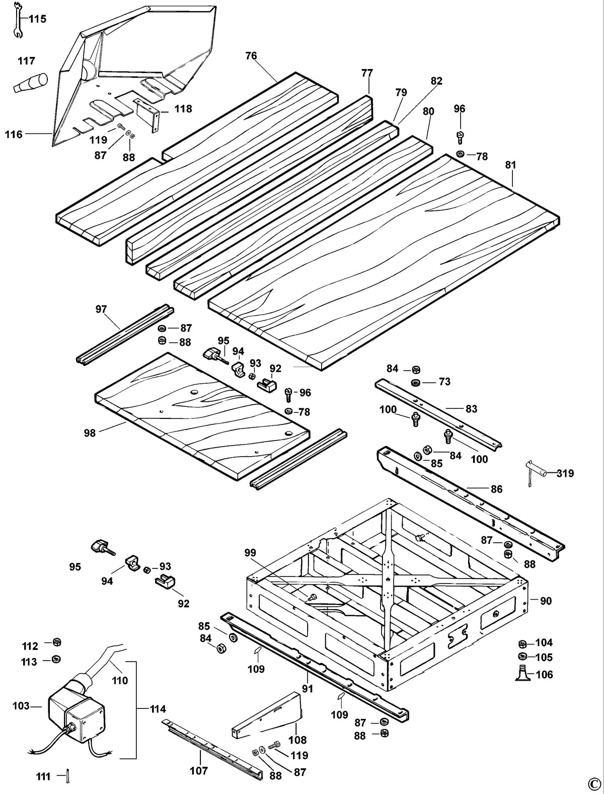 Vue éclatée DeWalt RAS1501---B Type 1 - planche 5