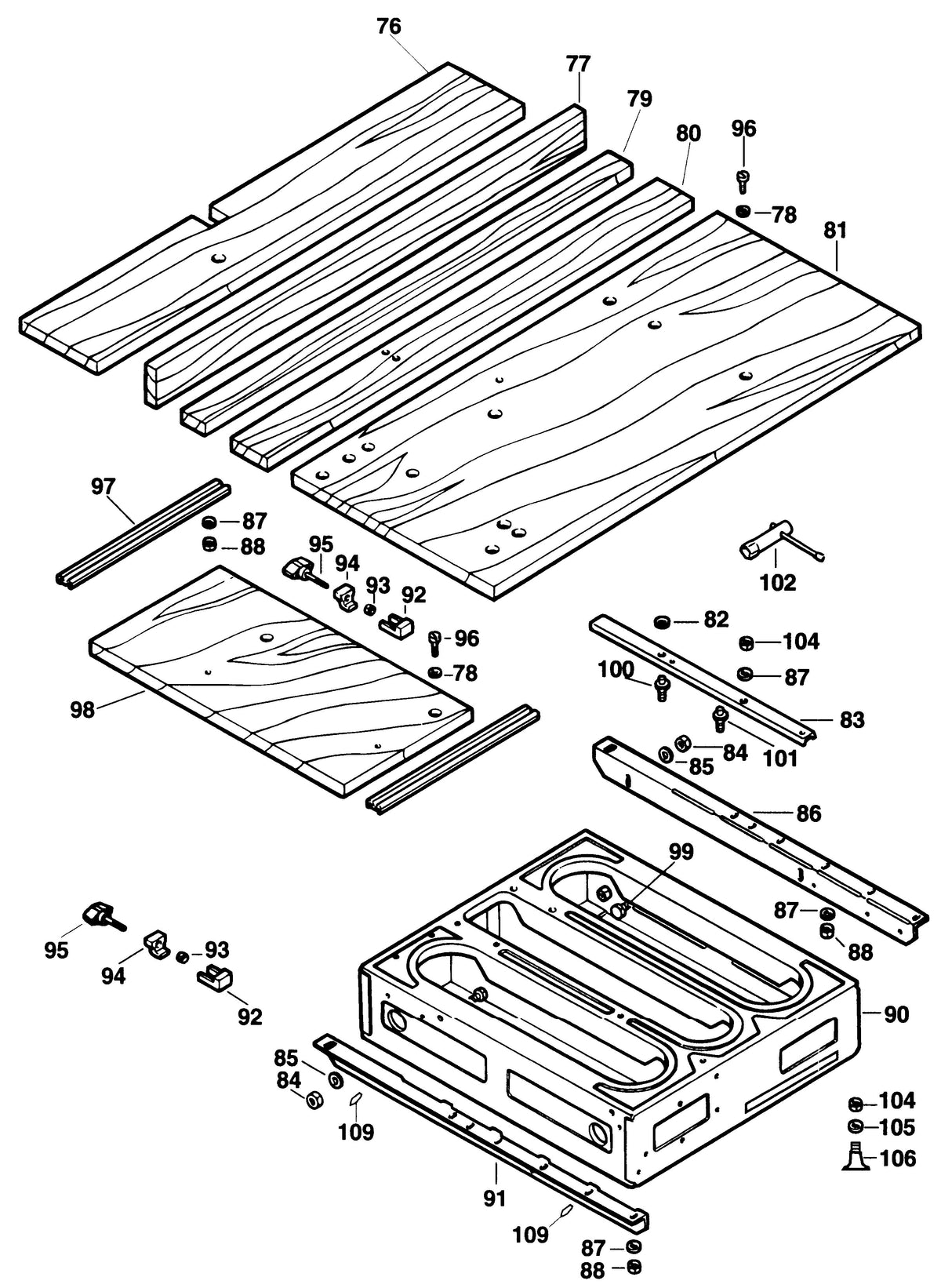 Vue éclatée DeWalt RKS1251 Type 1 - planche 6