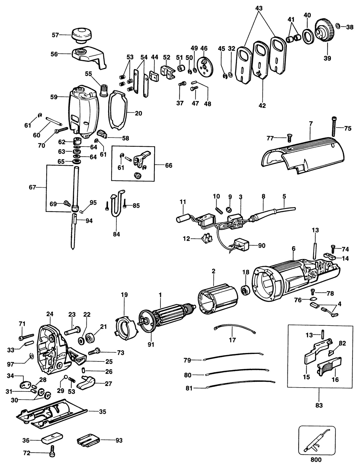 Vue éclatée DeWalt ST142 Type 3 - planche 1