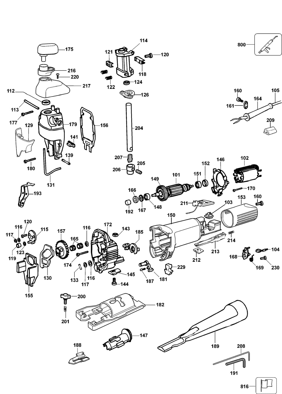 Vue éclatée DeWalt ST72 Type 2 - planche 1
