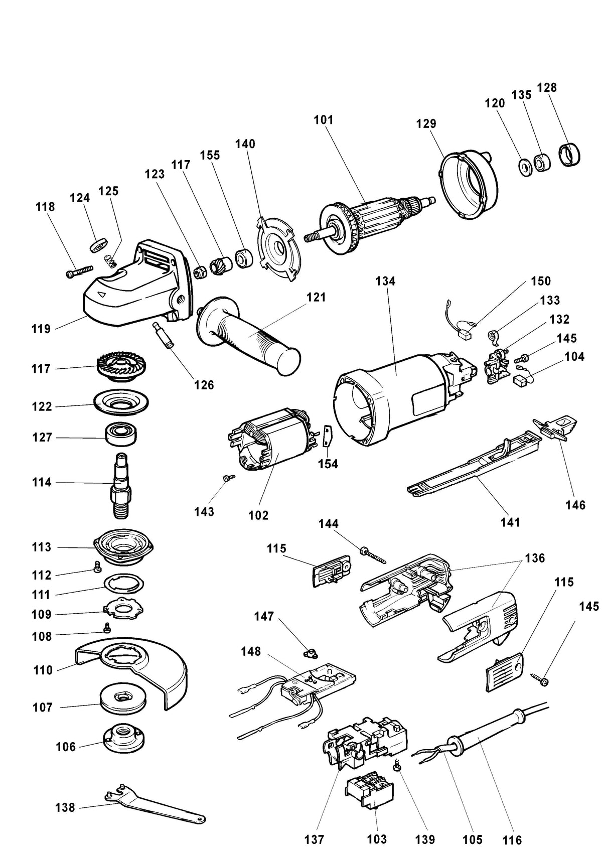 Vue éclatée DeWalt WS42E Type 2 - planche 1