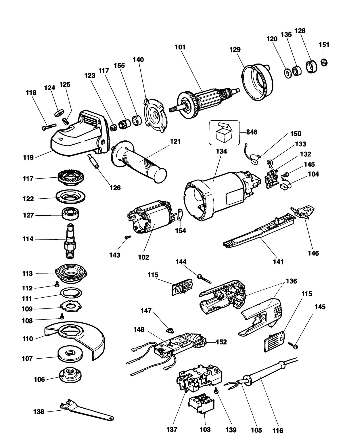 Vue éclatée DeWalt WS42V Type 1 - planche 1