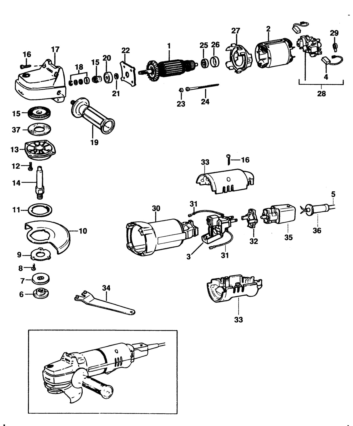 Vue éclatée DeWalt WS72115 Type 1 - planche 1