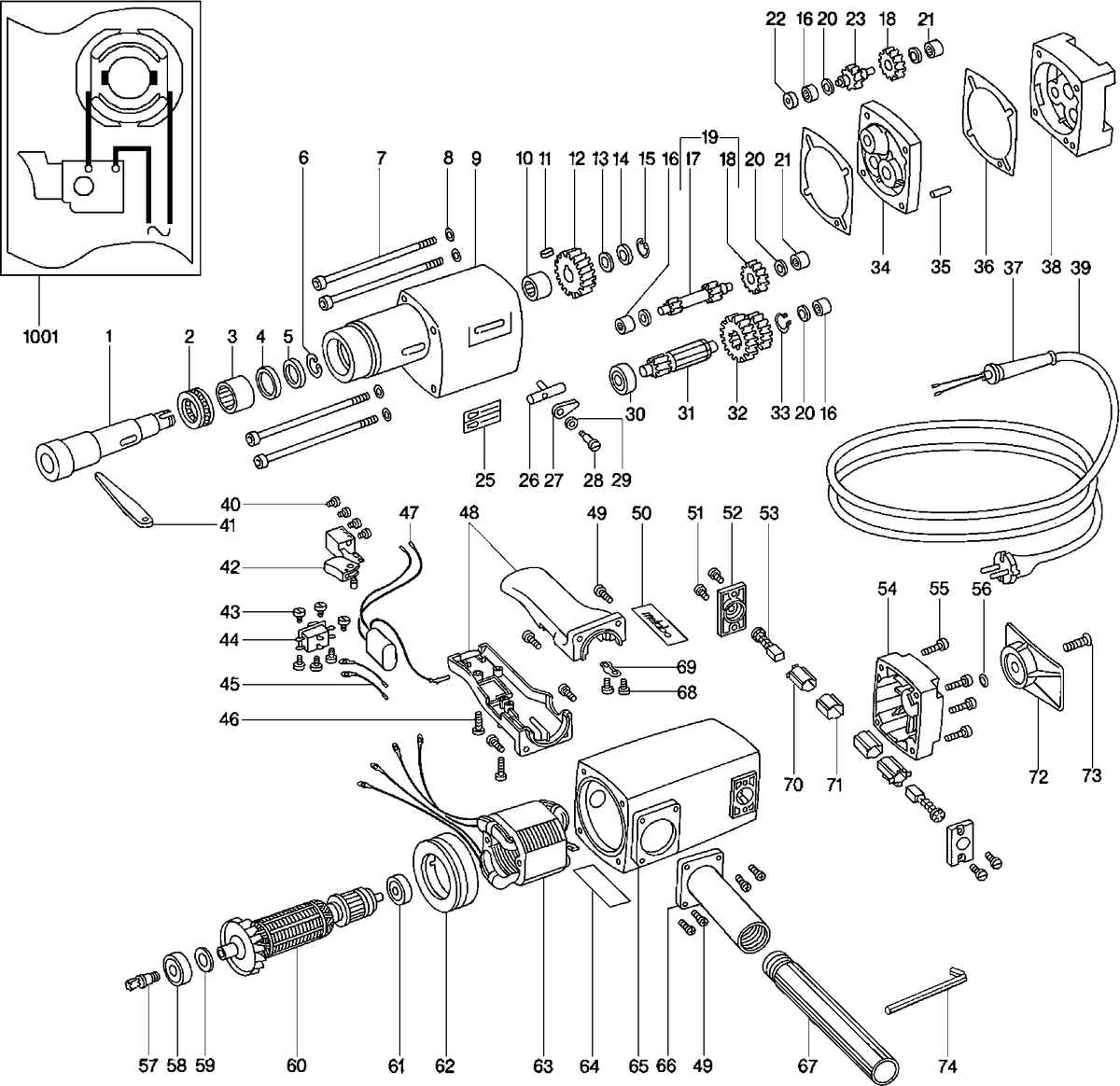 Vue éclatée Metabo B 7532-4 07532000 - page 1