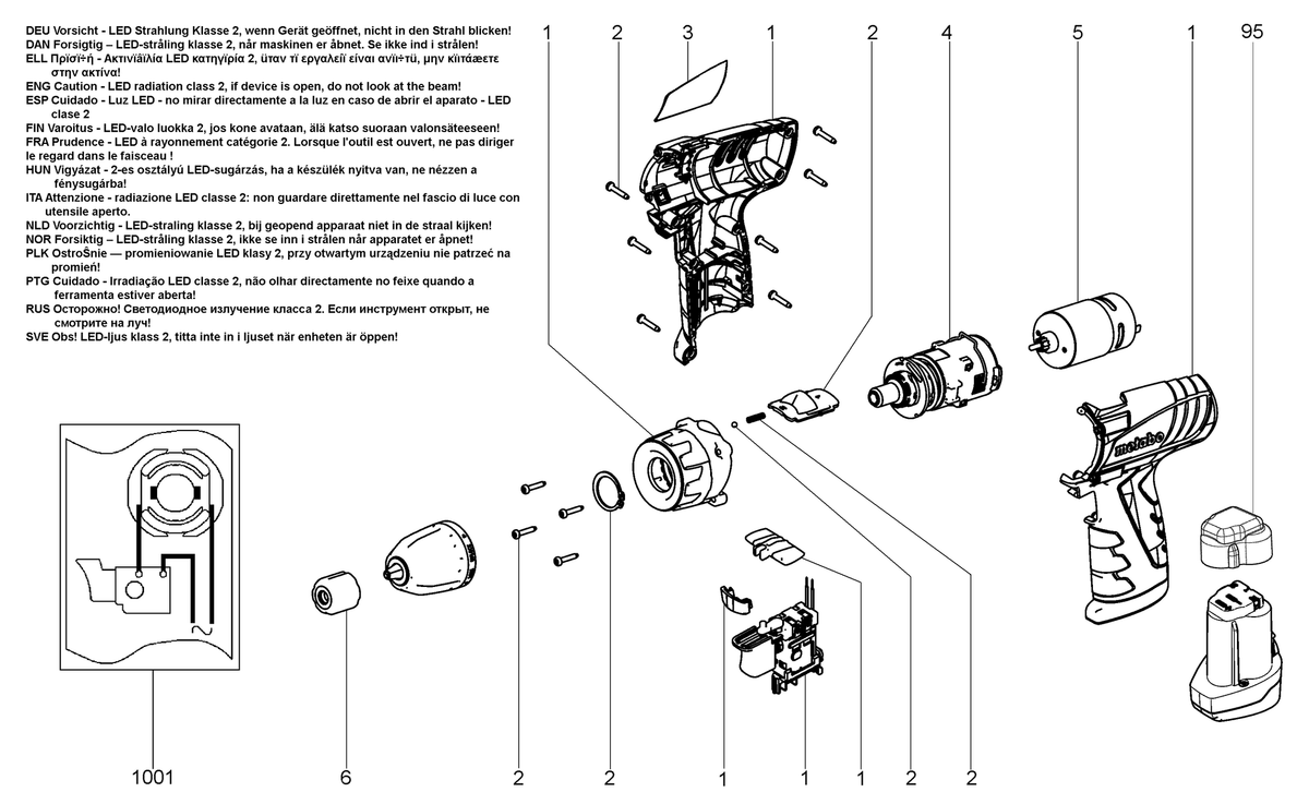 Vue éclatée Metabo PowerMaxx BS 00092000 - page 1