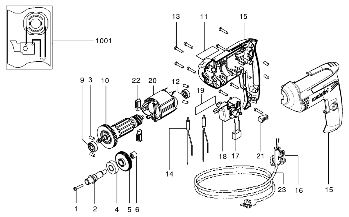 Vue éclatée Metabo BE 6 00132000 - page 1