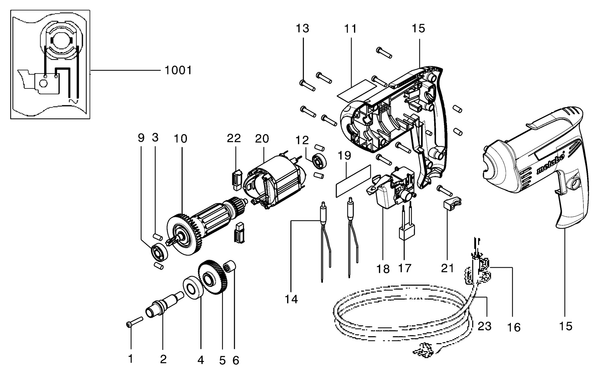 Vue éclatée Metabo BE 6 00132000 - page 1