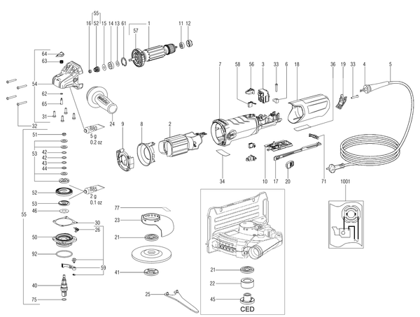 Vue éclatée Metabo T 13-125 00431420 - page 1