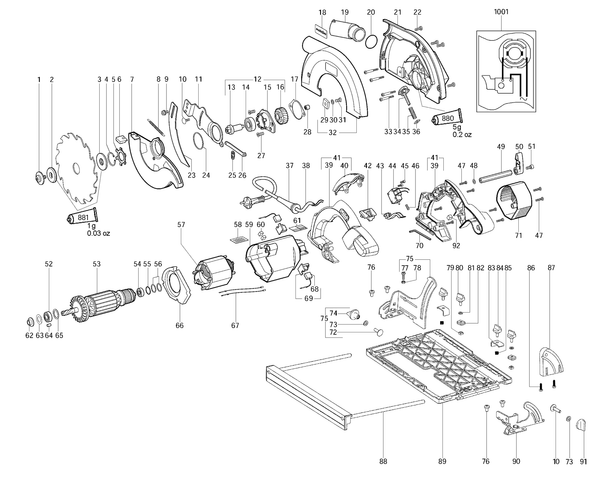 Vue éclatée Metabo KS 66 Plus 00544001 - page 1