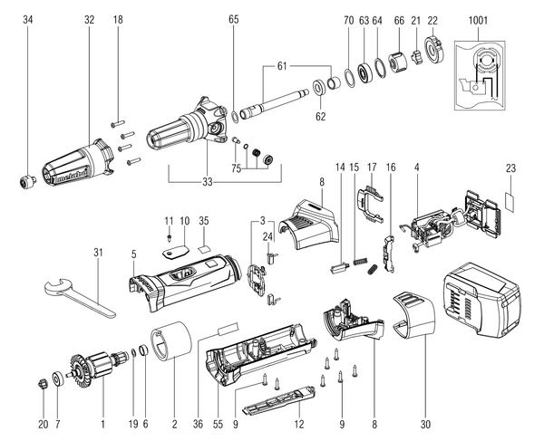 Vue éclatée Metabo GPA 18 LTX 00621420 - page 1