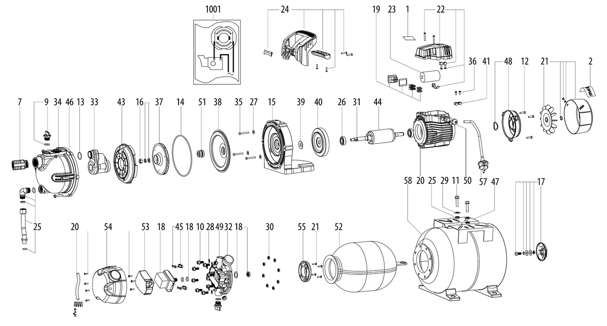 Vue éclatée Metabo HWW 3300/25 G 00968000 - page 1
