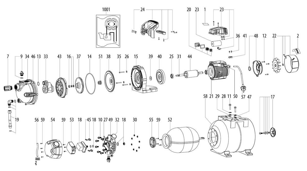 Vue éclatée Metabo HWW 4000/25 G 00971000 - page 1