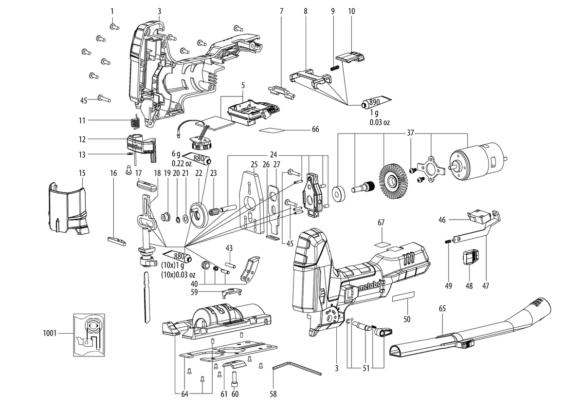 Vue éclatée Metabo ST 18 L 90 01047000 - page 1