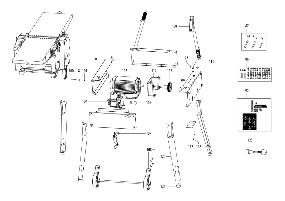 Vue éclatée Metabo HC 260 C 2,20 WNB 0114026000 14 - page 3