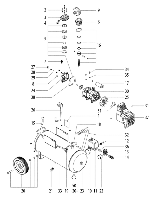 Vue éclatée Metabo Basic 250-24 W 01533000 - page 1