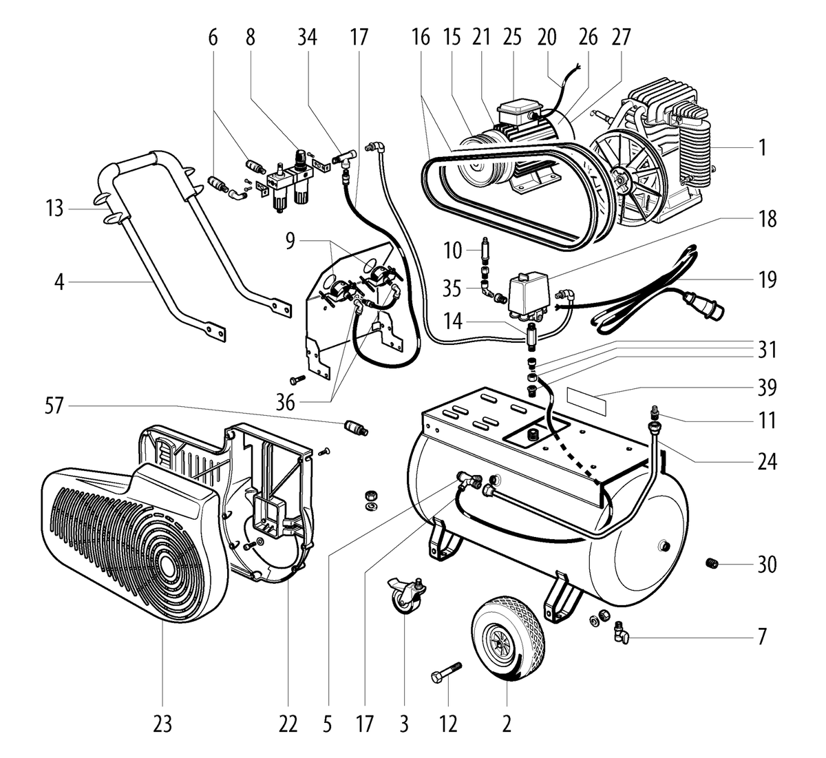 Vue éclatée Metabo Mega 550-90 D 01540000 - page 1