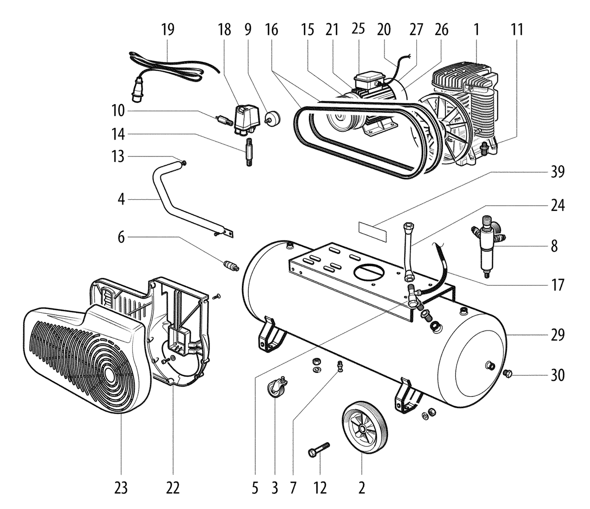 Vue éclatée Metabo Mega 650-270 D 01543000 - page 1