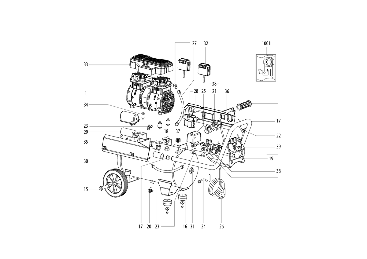 Vue éclatée Metabo Basic 220-24 OF Silent 01593000 - page 1