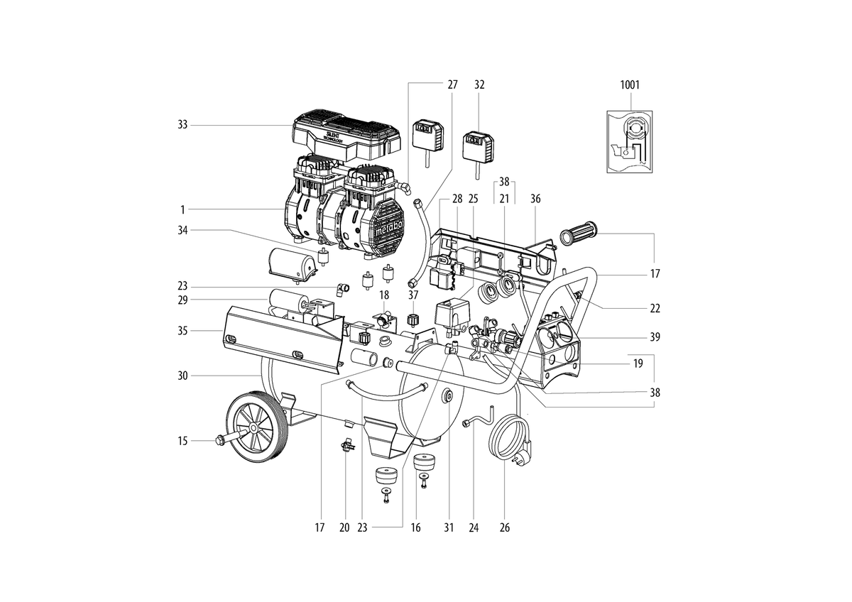 Vue éclatée Metabo Basic 270-50 OF Silent 01594000 - page 1