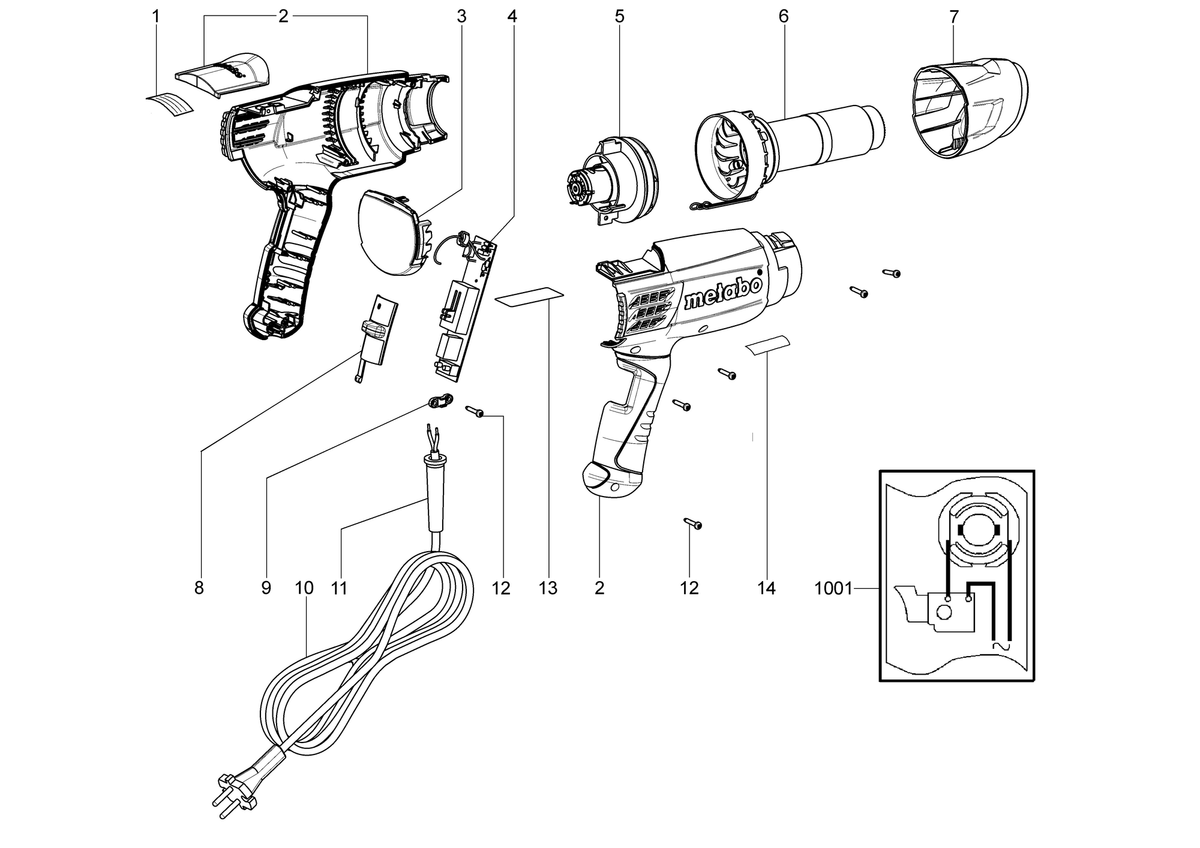 Vue éclatée Metabo H 16-500 01650000 - page 1