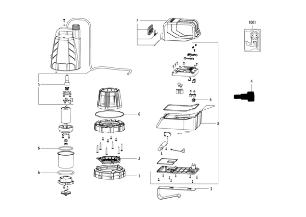 Vue éclatée Metabo TPF 18 LTX 7000 01748000 - page 1