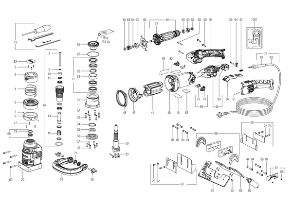 Vue éclatée Metabo KFMV 17-15 F 01770000 - page 1