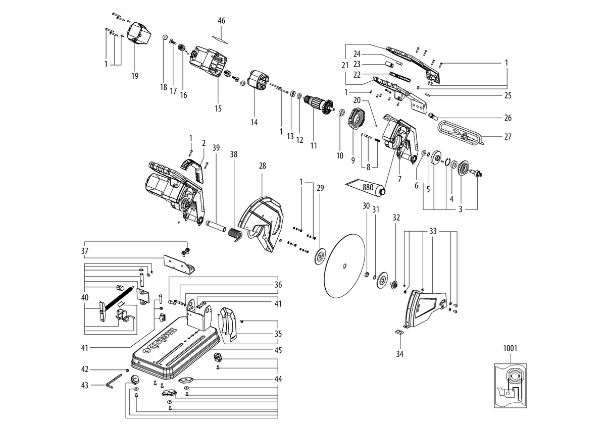 Vue éclatée Metabo CS 22-355 01786000 - page 1