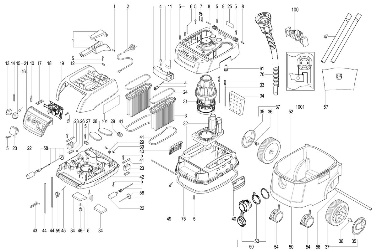 Vue éclatée Metabo ASR 35 L ACP 02057000 - page 1