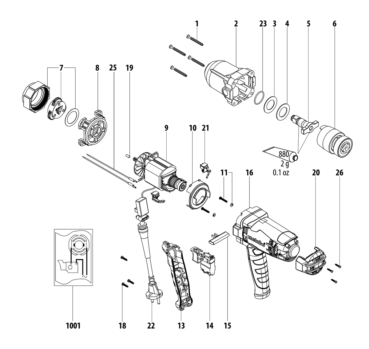 Vue éclatée Metabo SSW 650 02204000 - page 1