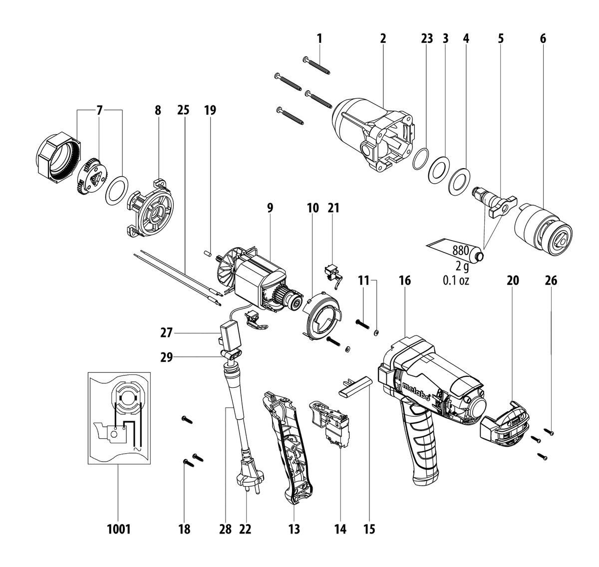 Vue éclatée Metabo SSW 650 02204001 - page 1