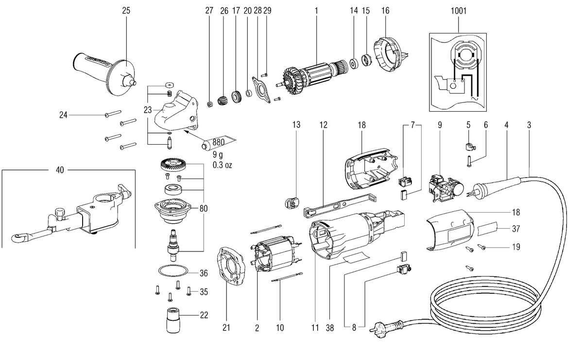 Vue éclatée Metabo BFE 9-20 Set 02244420 - page 1
