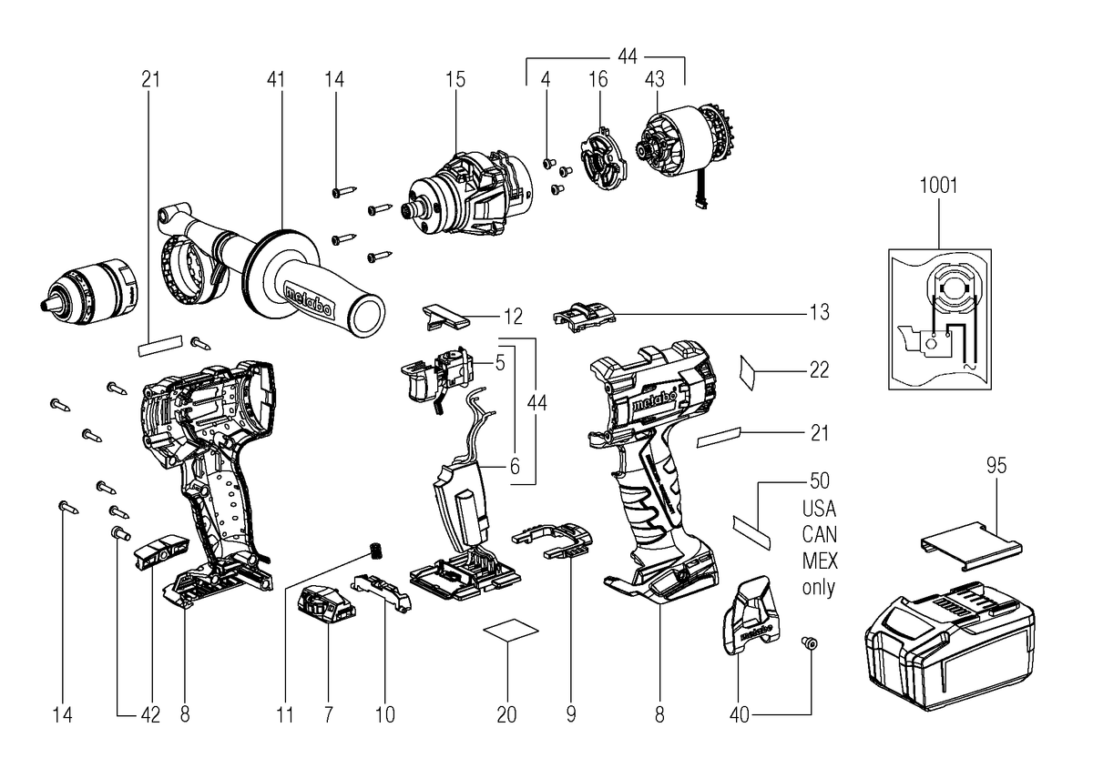 Vue éclatée Metabo SB 18 LTX BL Q I 02353000 - page 1