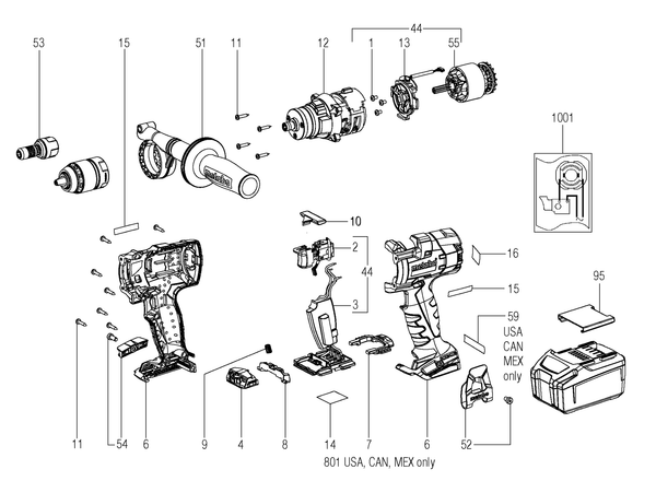 Vue éclatée Metabo SB 18 LTX-3 BL Q I 02357000 - page 1