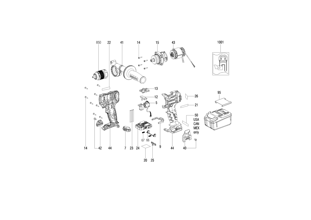 Vue éclatée Metabo BS 18 LTX BL Q I 02359000 - page 1