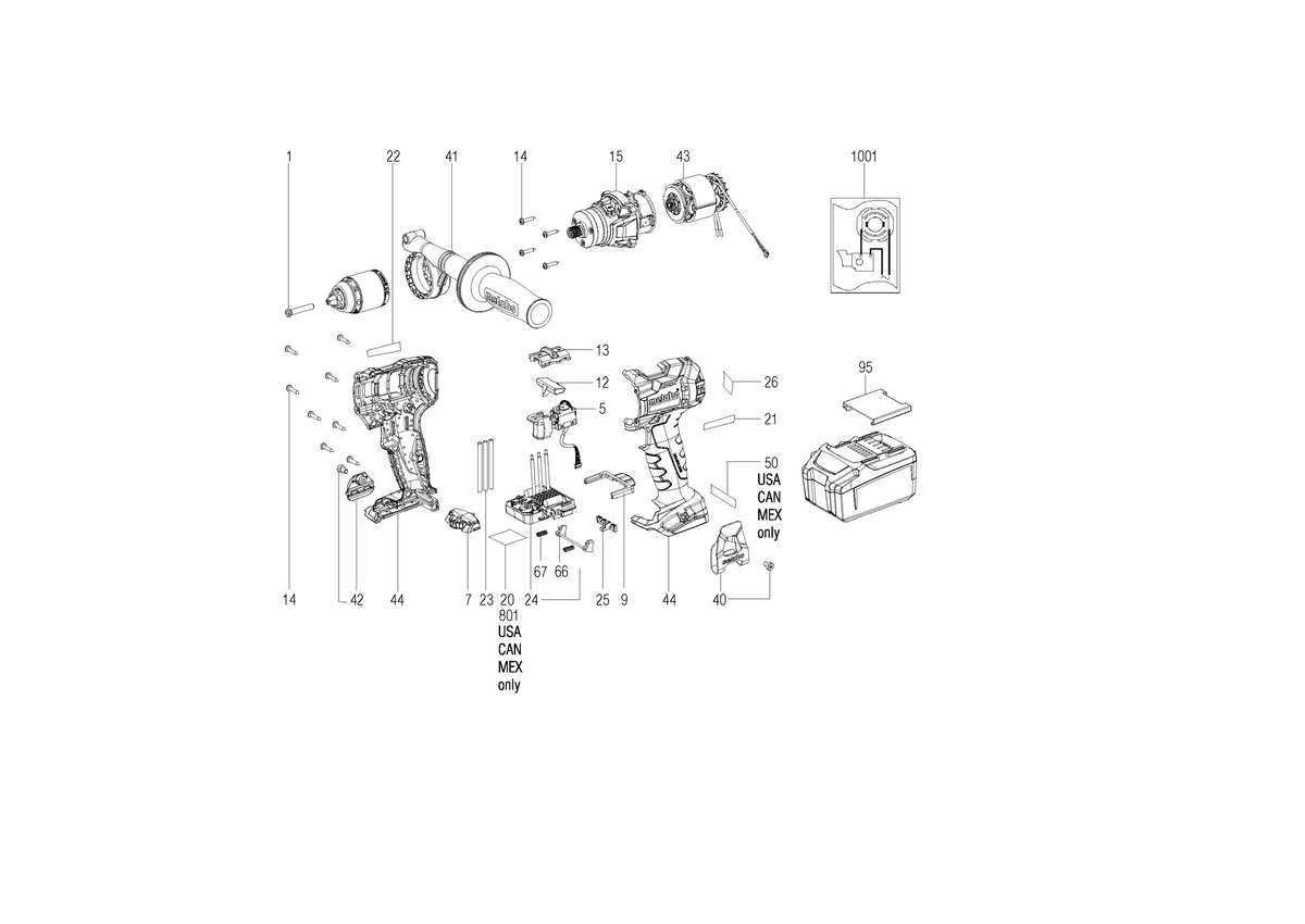 Vue éclatée Metabo SB 18 LTX BL I 02360000 - page 1