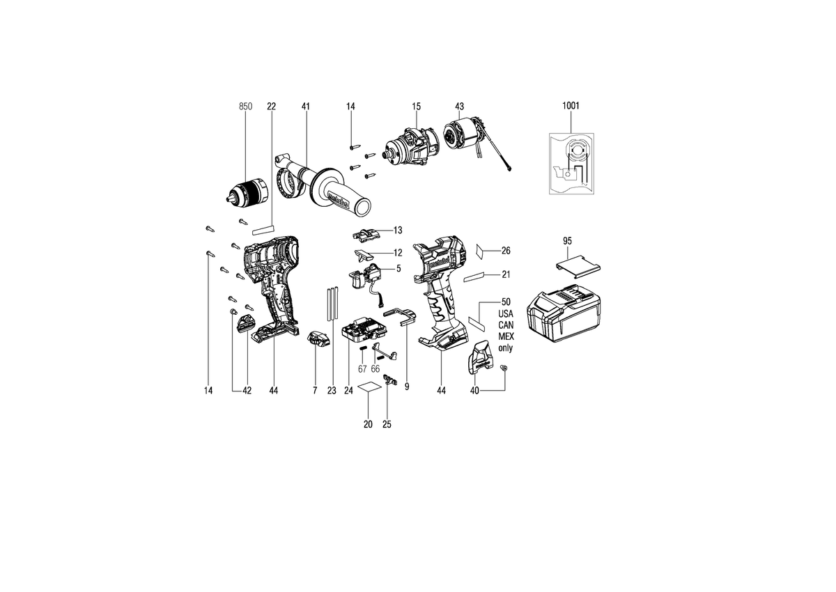 Vue éclatée Metabo SB 18 LTX BL Q I 02361000 - page 1