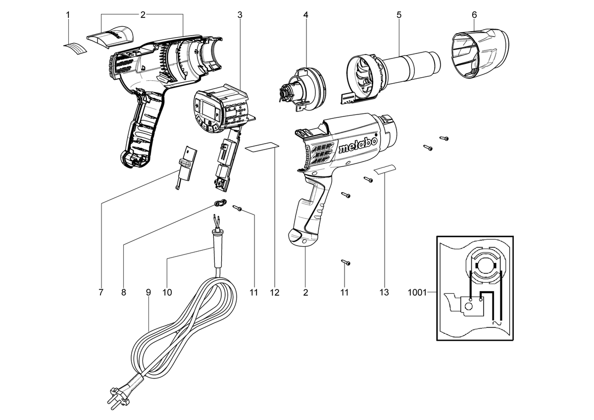 Vue éclatée Metabo HE 23-650 Control 02365000 - page 1