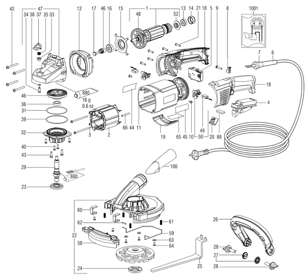 Vue éclatée Metabo RS 17-125 03822000 - page 1