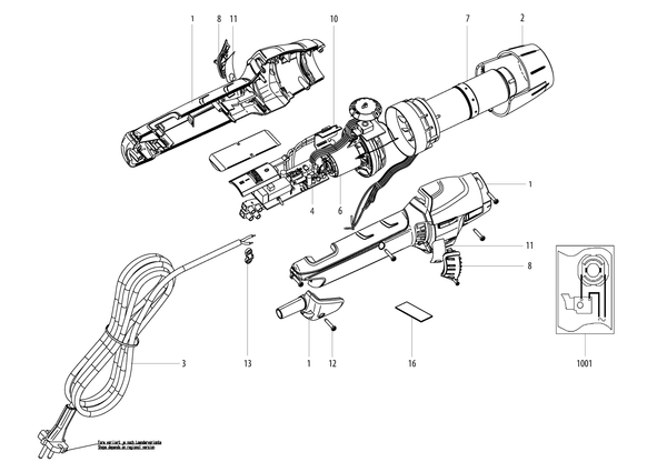 Vue éclatée Metabo HGS 22-630 04063000 - page 1
